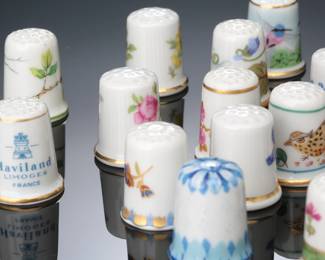 Lot of 23 Haviland Limoges France Porcelain Thimbles 