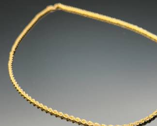 10k Gold Diamond Cut Rope Necklace 18in 1.5mm