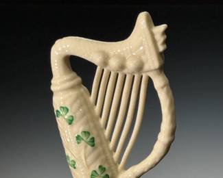 Belleek Porcelain Shamrock 6" Harp 6955791