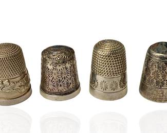 Lot of 4 James Swann & Son Sterling Silver  Thimbles 