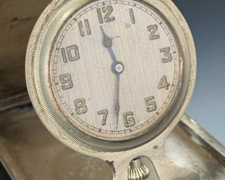 1926 Elgin Pocket Watch Folding Desk Clock Model 7 Grade 291 Travel 