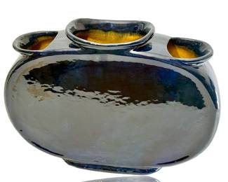 Émile Justin Merlot Haviland Japanese 3-Opening Limoges Earthenware Vase