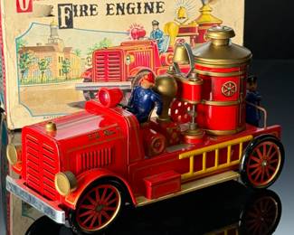 Vintage Japanese Tin Toy Old-Fashioned Fire Engine