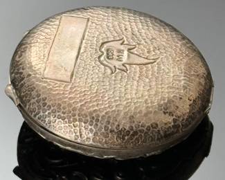 Antique Victorian Repousse 800 Silver Compact 
