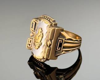 1961 10k Gold Josten Vintage High School Class Ring 
