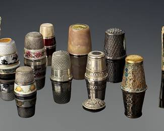 Lot of 12 Vintage Thimbles 