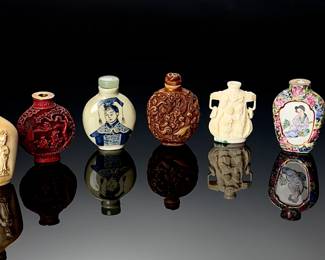 Lot of 7 Asian Snuff Bottles 