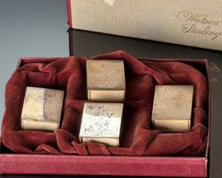 Set of 4 Watson Sterling Silver Matchbox Sleeves