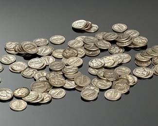 Lot of 102 Pre 1945 Mercury Dime Coins 