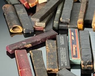  Lot of 67 empty antique straight razor boxes