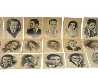 Lot of 19 1920’s Vintage  Hollywood Star Portrait Cards Prints 
