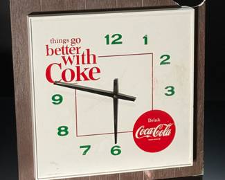 AS-IS Vintage drink Coca-Cola clock Things Go Better With Coke advertising collectable