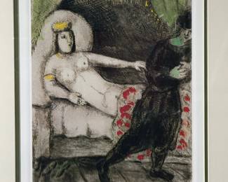 Marc Chagall Joseph And Potiphar's Wife Serigraph Framed Art