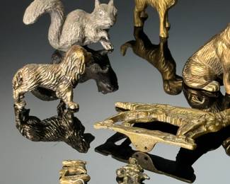 Lot of 11 Bronze/Cast-Iron Antique Animal Figurines