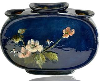 Émile Justin Merlot Haviland Japanese 3-Opening Limoges Earthenware Vase