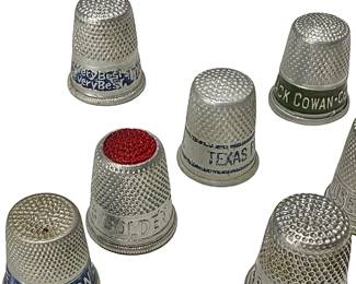 Lot of 13 Vintage Aluminum Advertising Thimbles