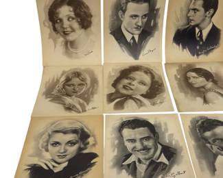 Lot of 19 1920’s Vintage  Hollywood Star Portrait Cards Prints 