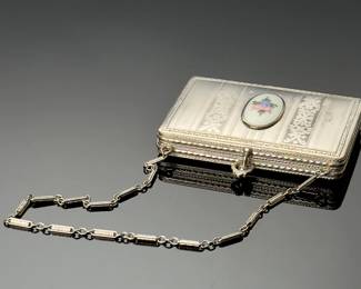 Antique Finberg (Fmco) Guilloche Enamel Tango Compact & Lipstick