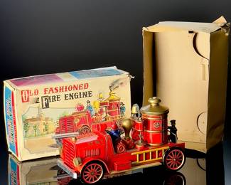 Vintage Japanese Tin Toy Old-Fashioned Fire Engine