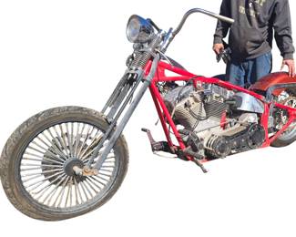 Custom Red Harley twin 88,5 speed