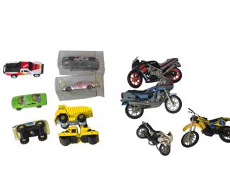 We have stompers,Hot wheels and little motorcycles