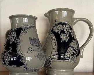 2 vintage German stoneware pitchers.