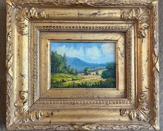 #18. Landscape by Domier.  5"x7" and framed 12"x14".