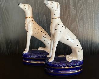 Vintage Fitz & Floyd Staffordshire-style Dalmation figures.