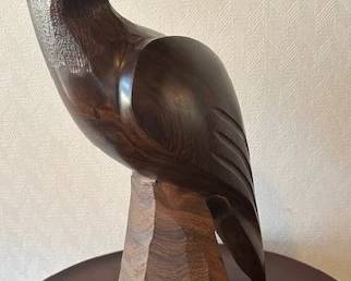 Vintage hand carved ironwood hand carved eagle sculpture.