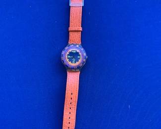 Vintage Swatch Scuba 200 "Red Island" watch.