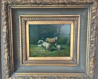 #17. Oil on canvas of sheep by Terlou, 