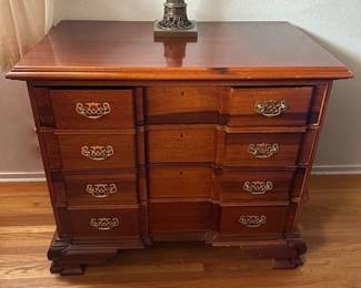 American Drew block front cabinet.