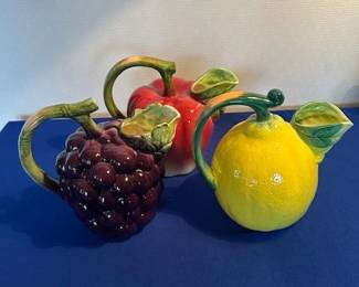 Vintage fruit pitchers.