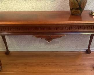 #154. Georgian Furnishings Company mahogany sofa table.