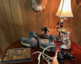 Antique decoys used for hunting.