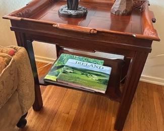 Georgian Furnishings mahogany tray side table.