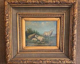 #28. Sheep by Terlou, 5"x7" and framed 14"x11.5".