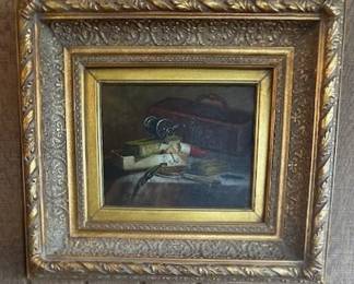 #12. Fishing Tackle by Margaret, 8"x10", and framed 20"x18".