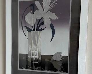 Roy Williams "Crystal Hibiscus" embossed serigraph, signed and numbered.