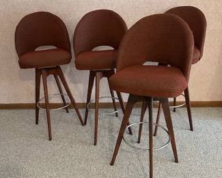 Mid-century upholsered bar stools.