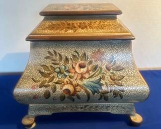 Decorative wooden hinged box.