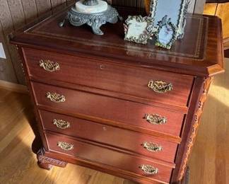Georgian Furnishings Company file cabinet with leather top.