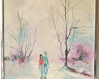 Original Oil Painting Of Couple Walking In Snow, Signed
Lot #: 82