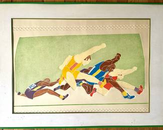 Ted Tanabe (American 1973) Embossed Serigraph Print Of Hurdle Track Runners
Lot #: 51