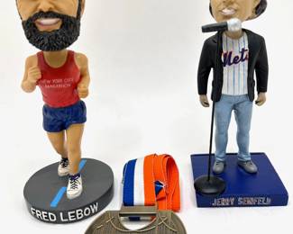 Jerry Seinfeld & Fred Lebow Bobble Heads & 2004 Marathon Finishers Metal In Rememberence Of Fred Lebow
Lot #: 178