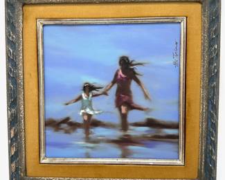 Mu Torino Original Painting Of Mother & Daughter On The Beach, Signed
Lot #: 31