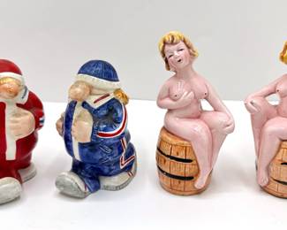 Vintage Salt & Pepper Shakers: 1978 Enesco Joggers & Naked Ladies On Barrels
Lot #: 117