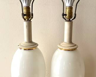 Pair Vintage Glass Lamps With Gold Details
Lot #: 16