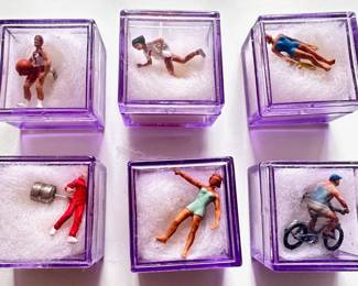6 New In Box Miniature Athlete Earrings "Earthings" By BJ Westphal
Lot #: 75