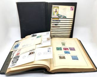 2 Stamp Collection Albums: Paper Album With Stamps As Old As 1880s & 1940s First Day Of Issue Album
Lot #: 45